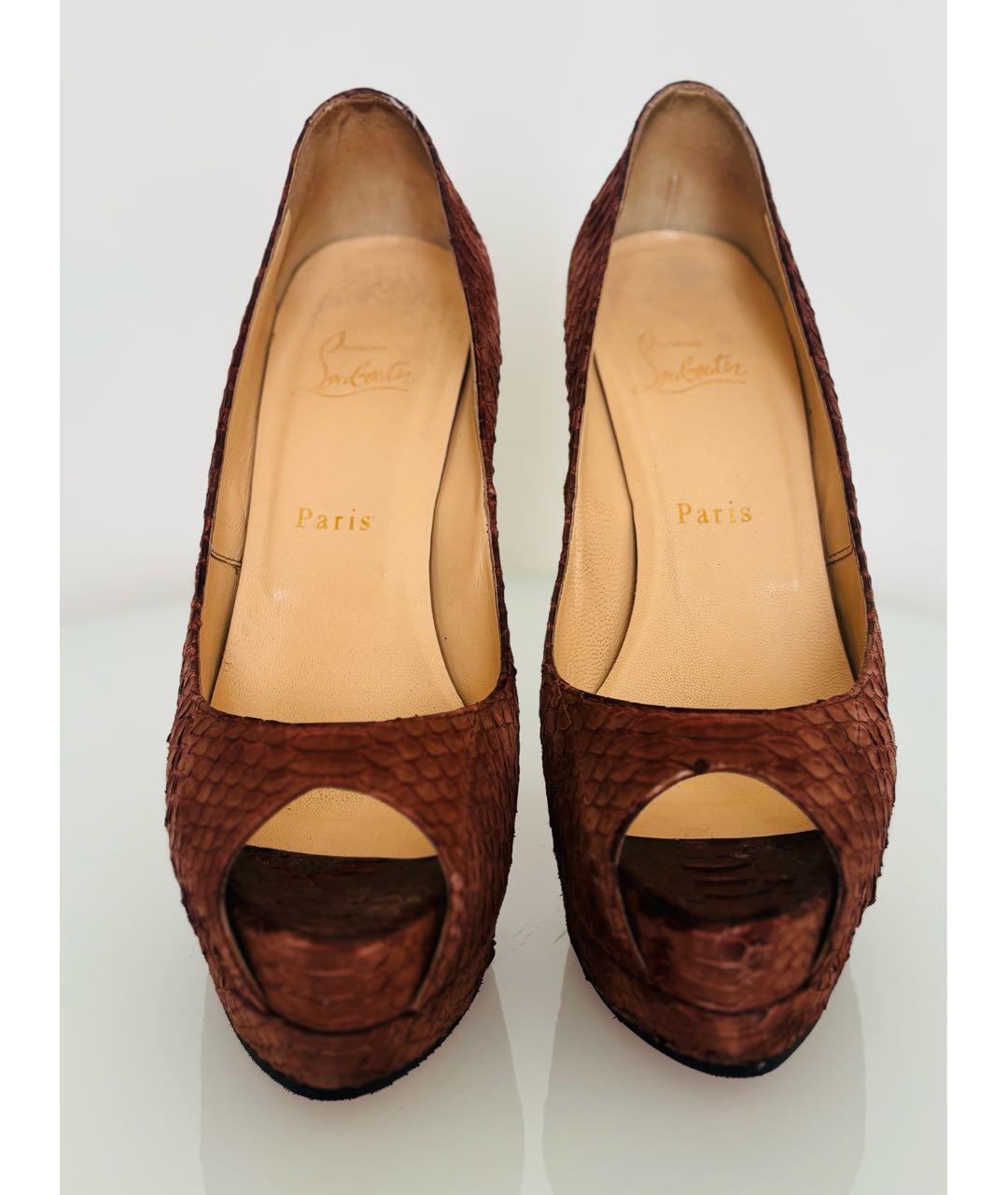 CHRISTIAN LOUBOUTIN Коричневые туфли из экзотической кожи, фото 2