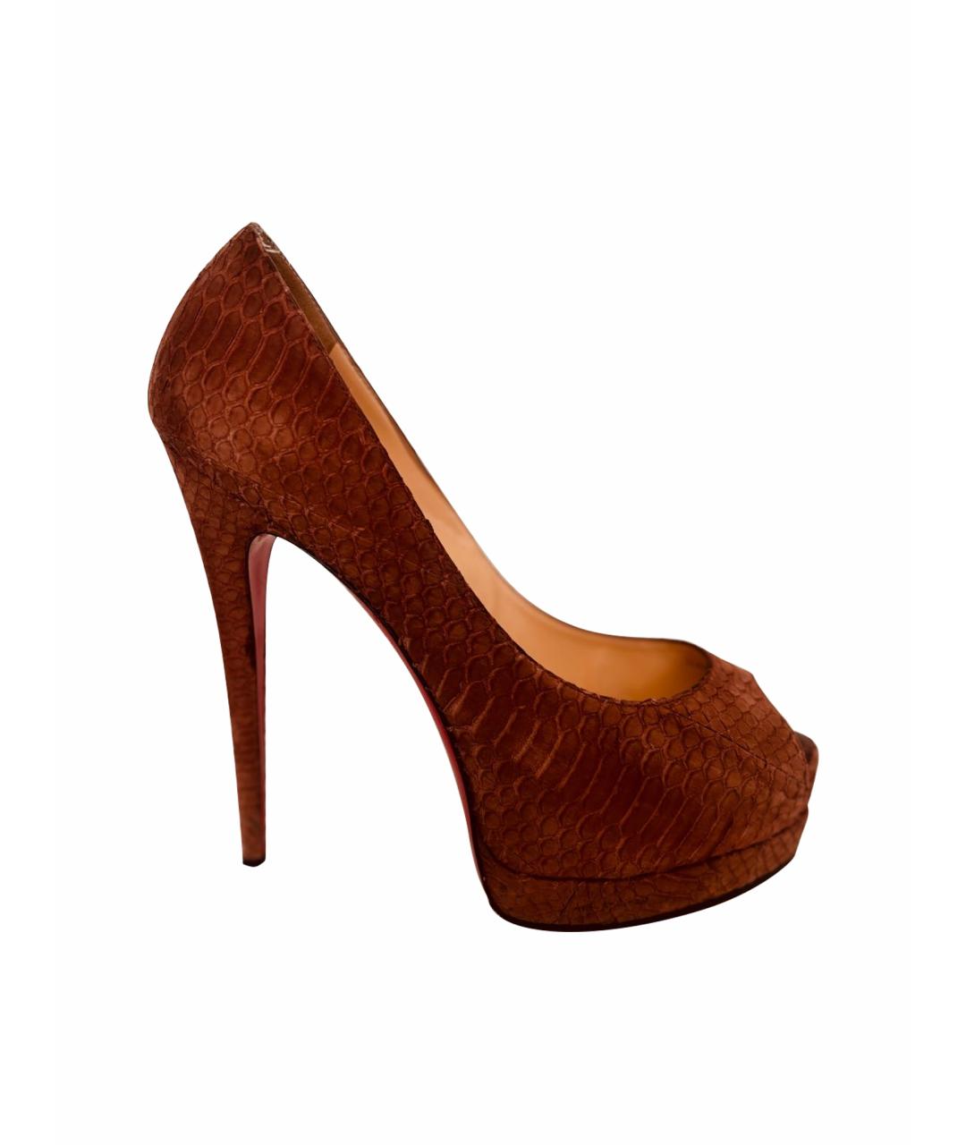 CHRISTIAN LOUBOUTIN Коричневые туфли из экзотической кожи, фото 1