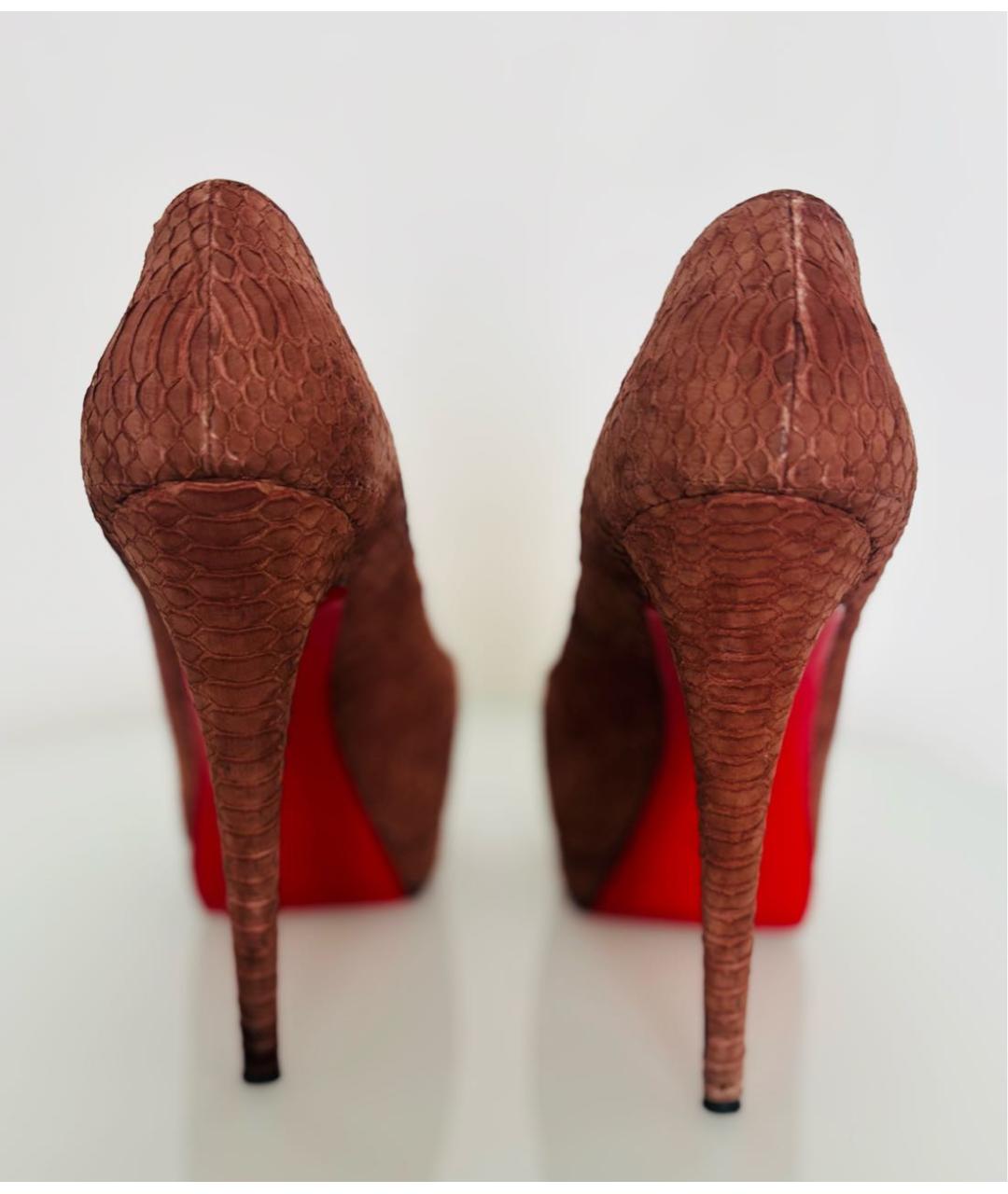 CHRISTIAN LOUBOUTIN Коричневые туфли из экзотической кожи, фото 4