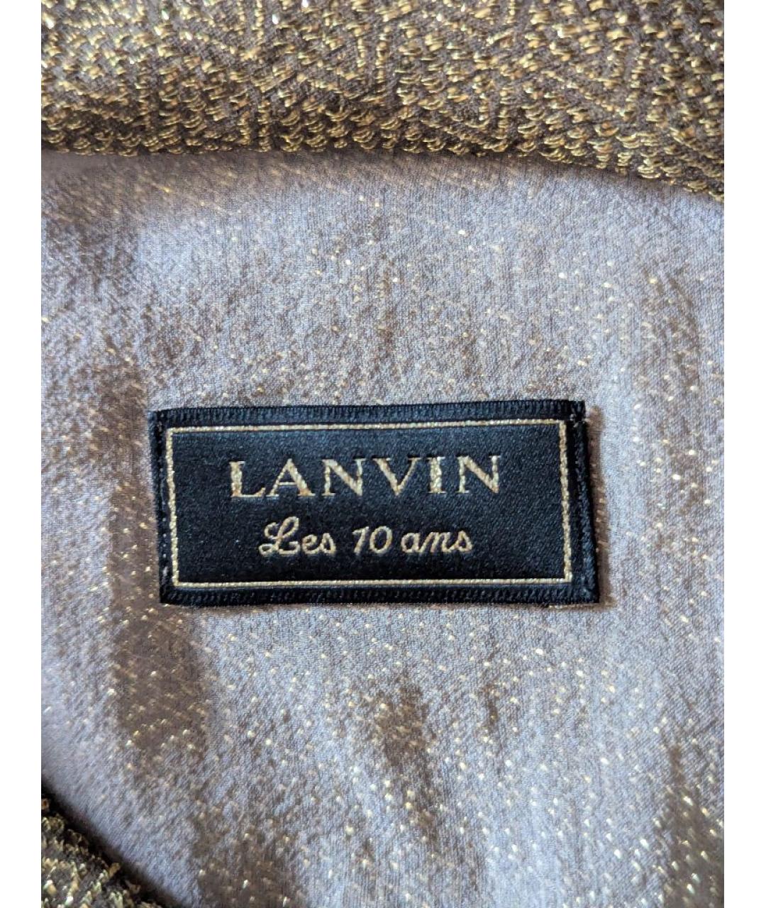 LANVIN Золотое шелковое вечернее платье, фото 3
