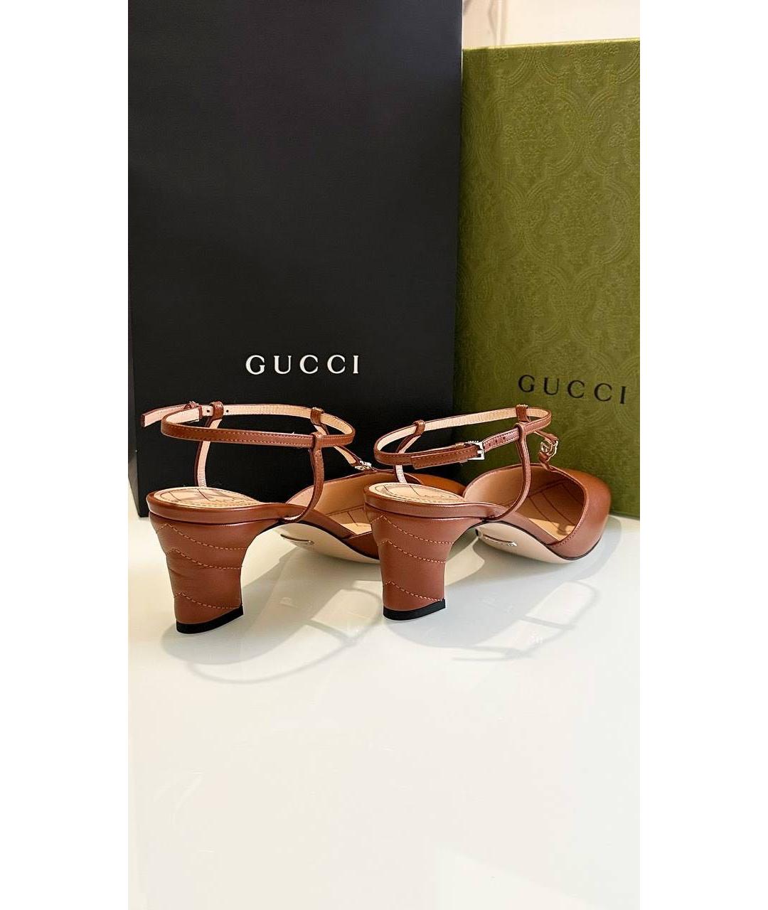GUCCI Коричневые босоножки, фото 3