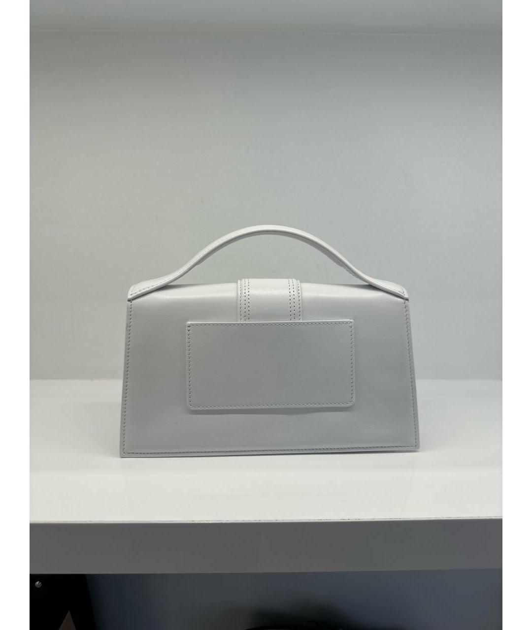 JACQUEMUS Белая кожаная сумка с короткими ручками, фото 3