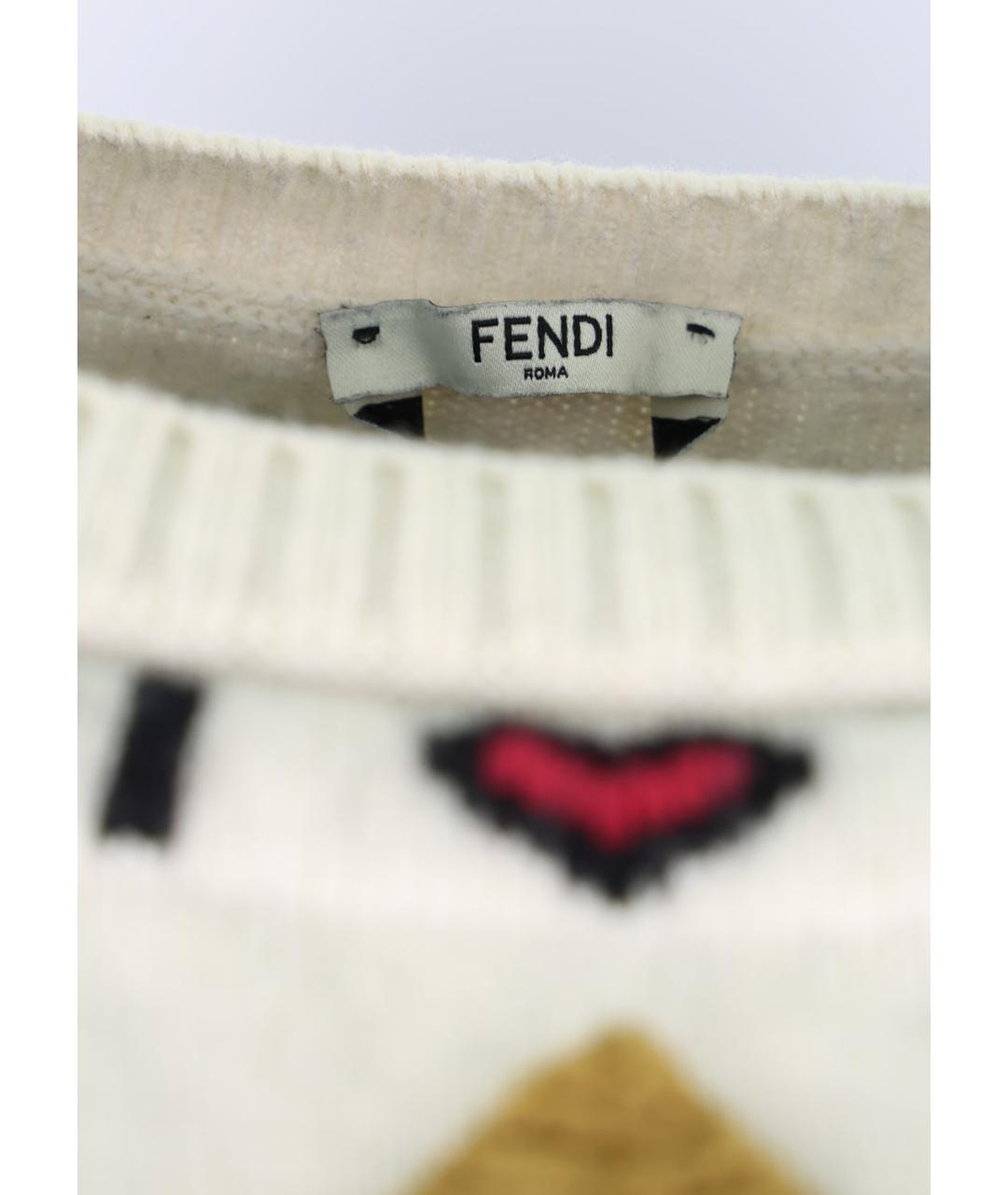 FENDI Синий шерстяной джемпер / свитер, фото 3