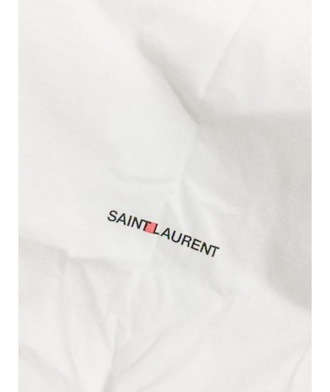 SAINT LAURENT Белая хлопковая футболка, фото 6