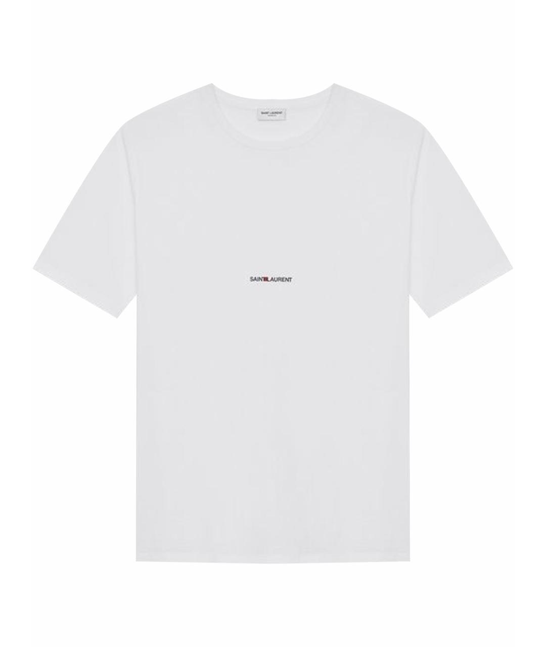 SAINT LAURENT Белая хлопковая футболка, фото 1