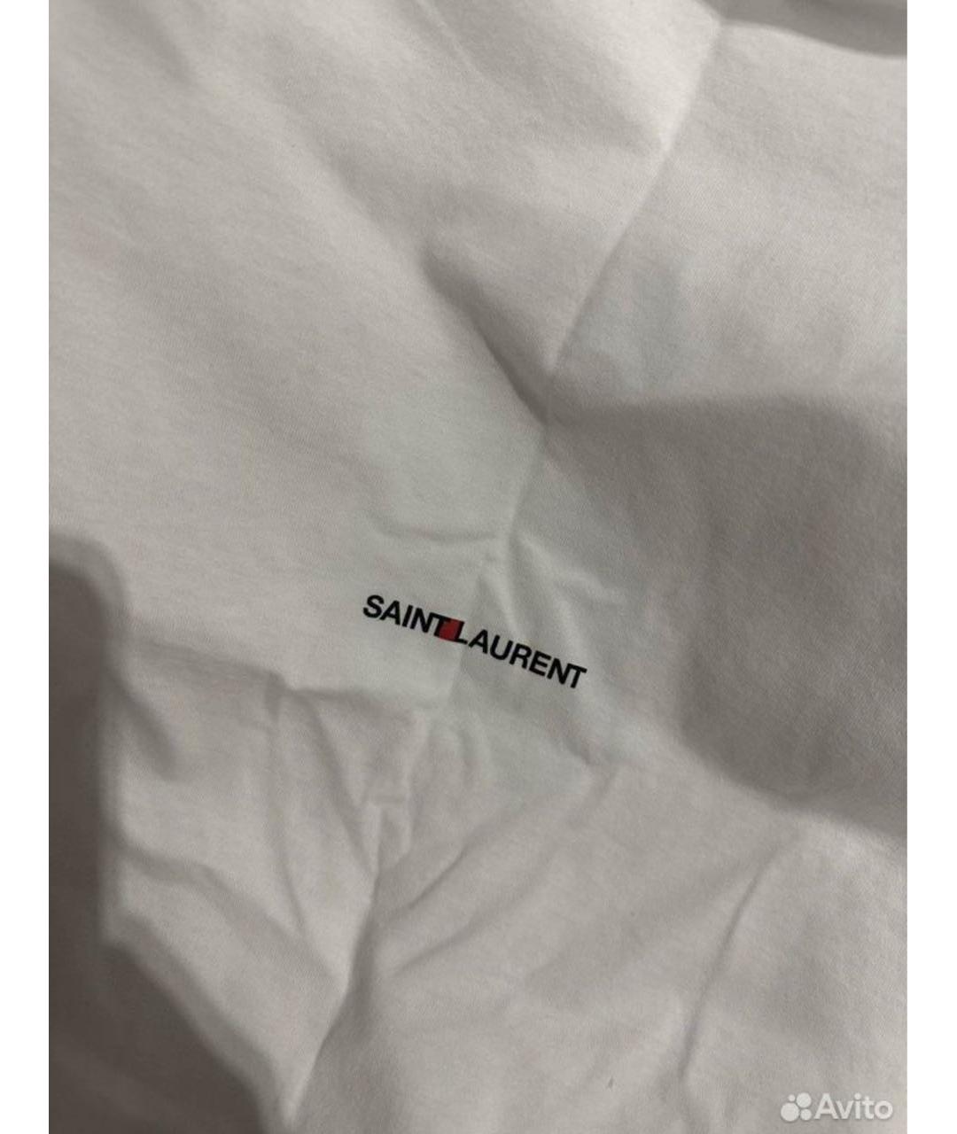 SAINT LAURENT Белая хлопковая футболка, фото 2