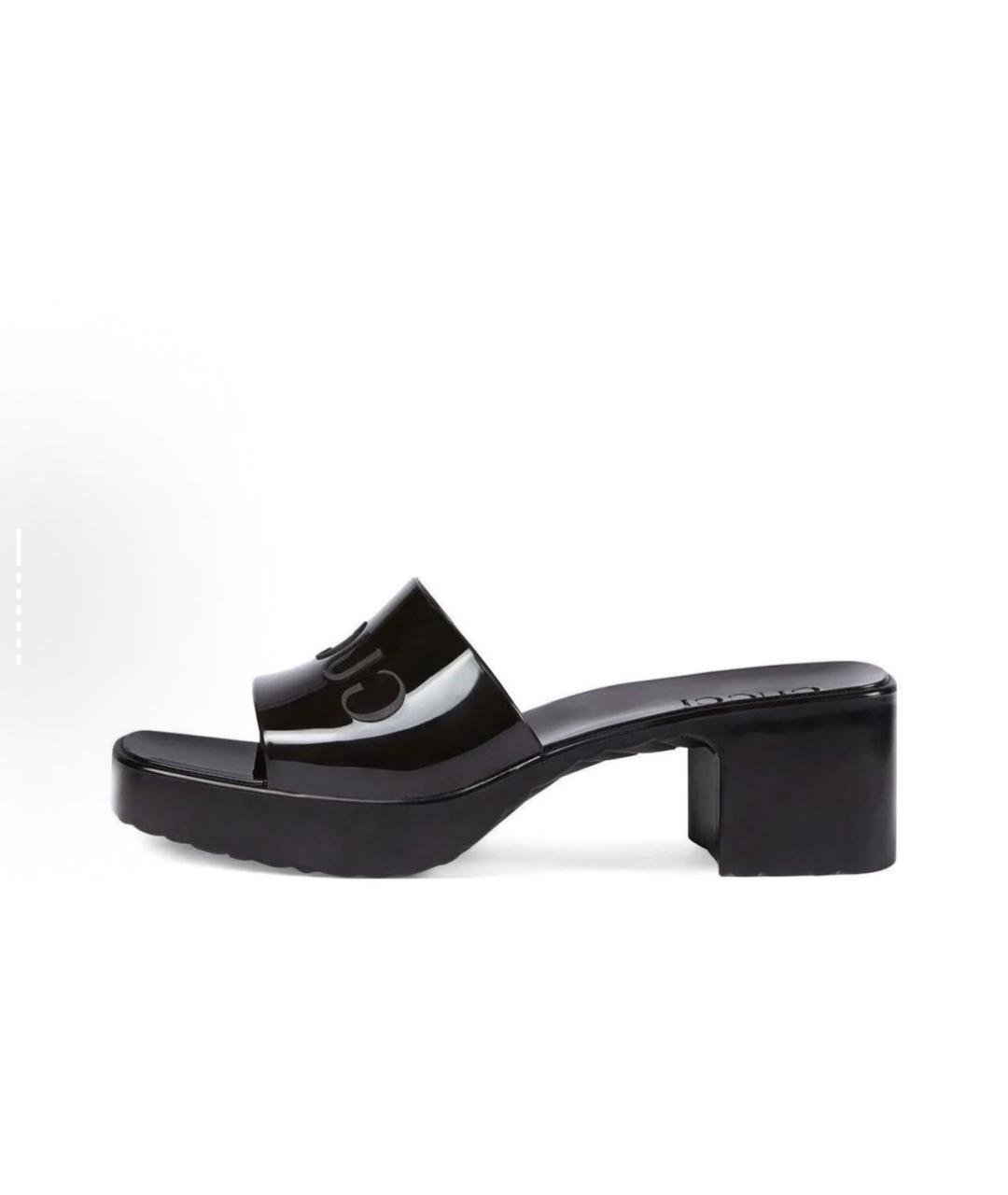 GUCCI Черные резиновые мюли, фото 9