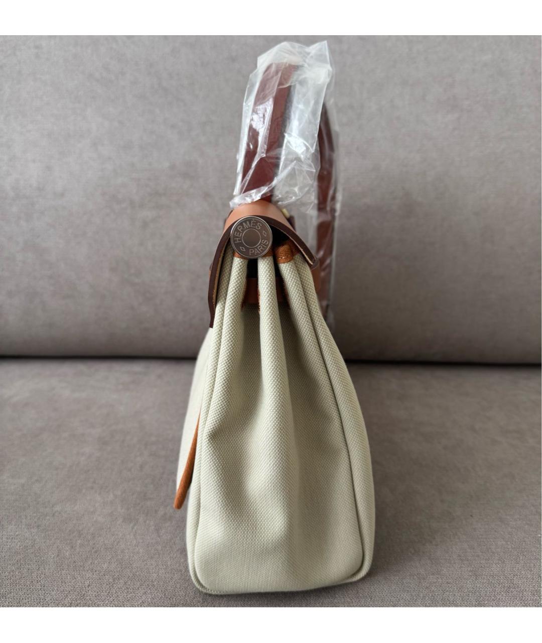 HERMES Бежевая кожаная сумка через плечо, фото 4