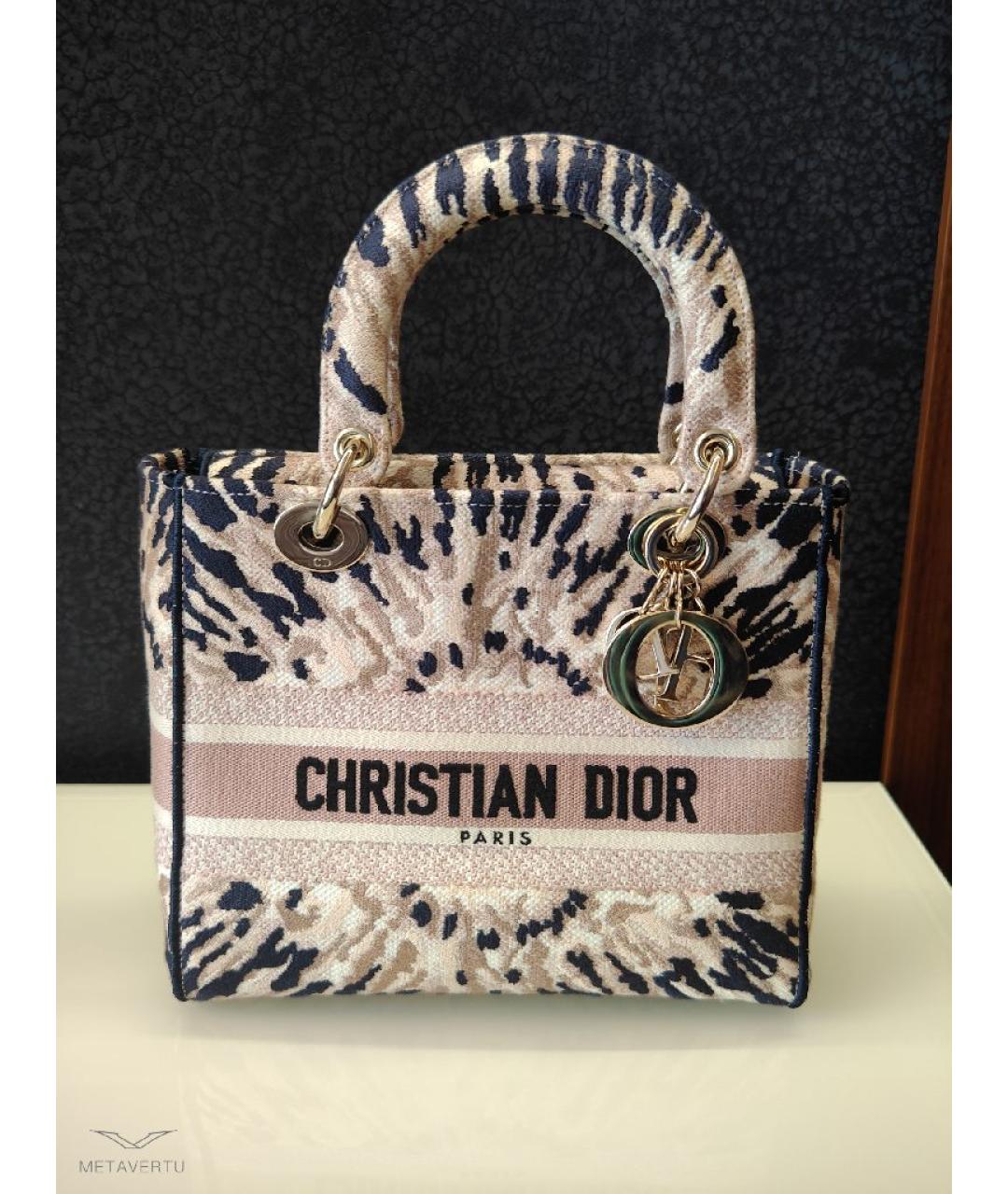 CHRISTIAN DIOR Розовая жаккардовая сумка с короткими ручками, фото 2