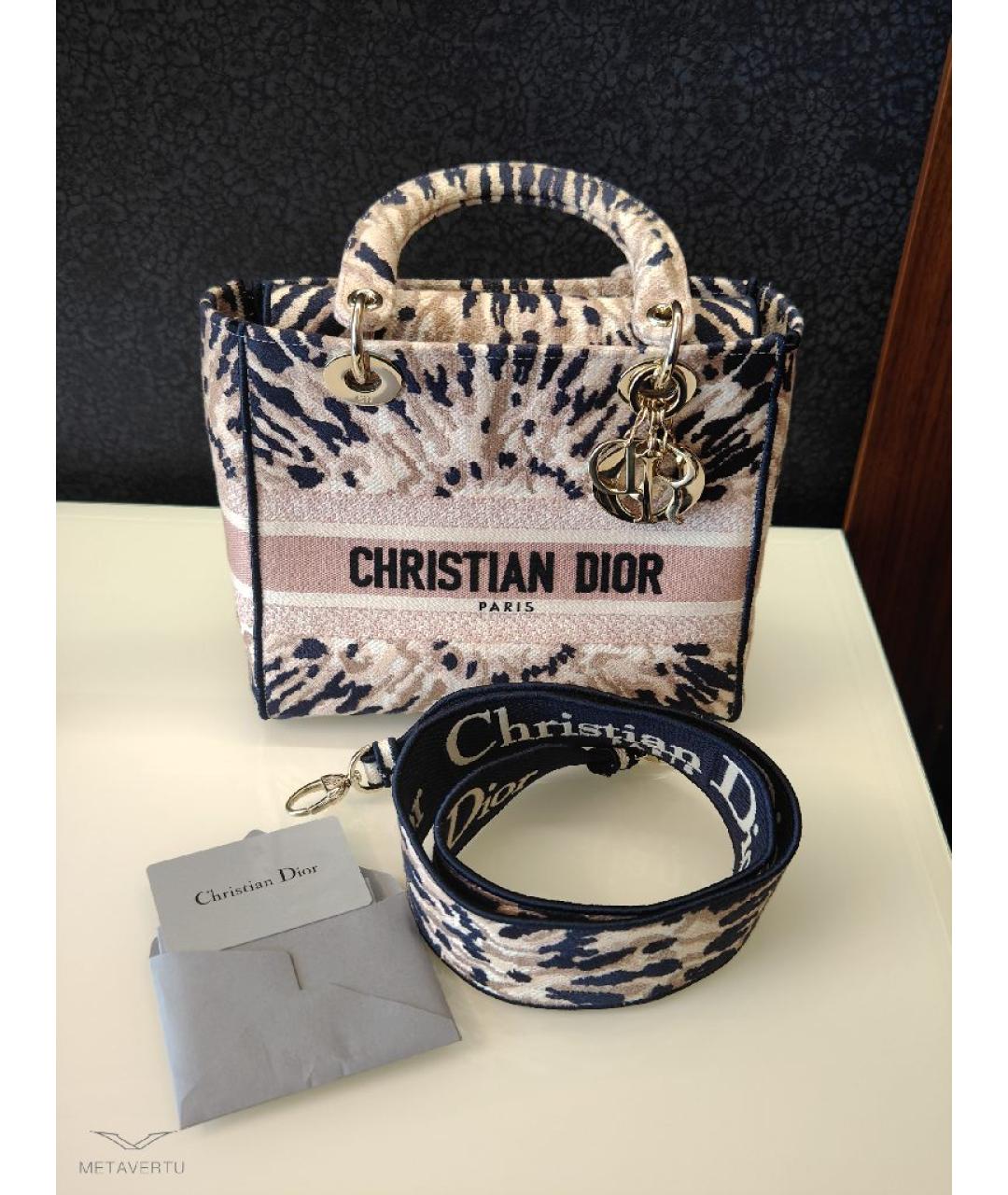 CHRISTIAN DIOR Розовая жаккардовая сумка с короткими ручками, фото 6