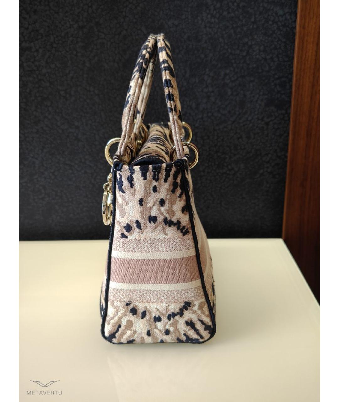 CHRISTIAN DIOR Розовая жаккардовая сумка с короткими ручками, фото 3