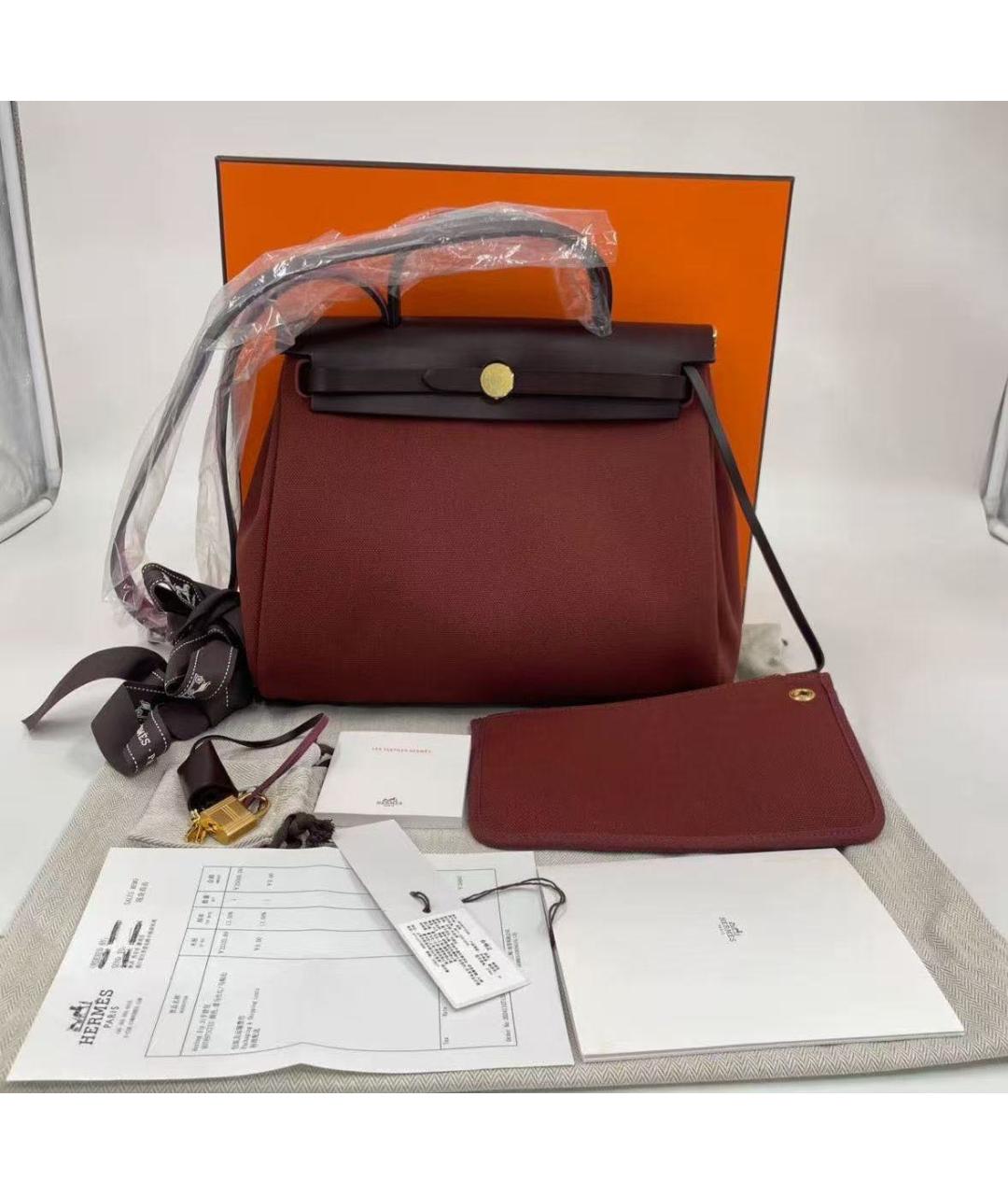 HERMES Бордовая кожаная сумка через плечо, фото 5