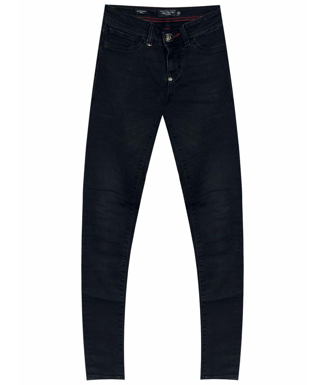 PHILIPP PLEIN Черные хлопок-полиэтиленовые джинсы слим, фото 1