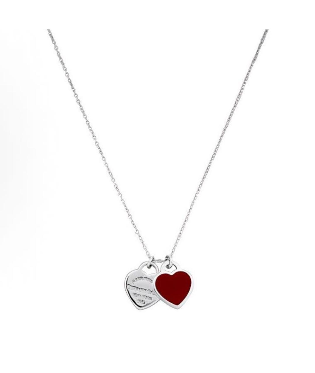 TIFFANY&CO Бордовая серебряная цепочка, фото 6