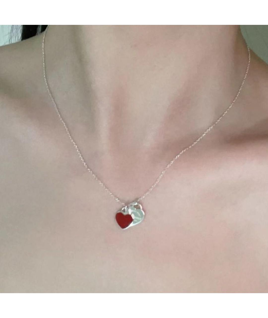 TIFFANY&CO Бордовая серебряная цепочка, фото 5