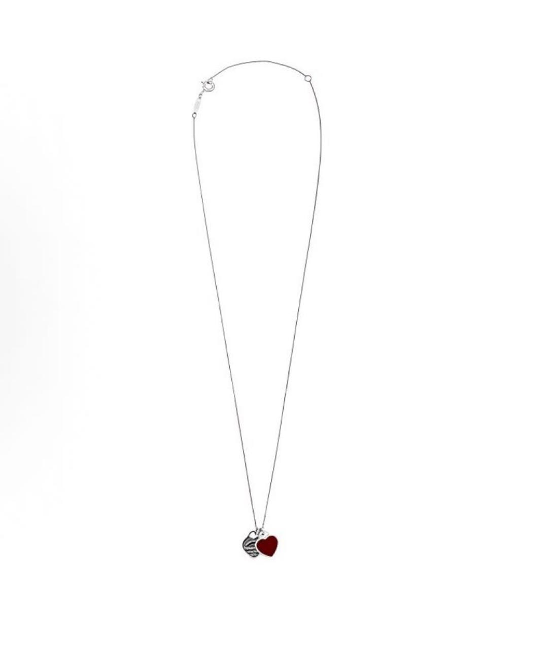 TIFFANY&CO Бордовая серебряная цепочка, фото 3