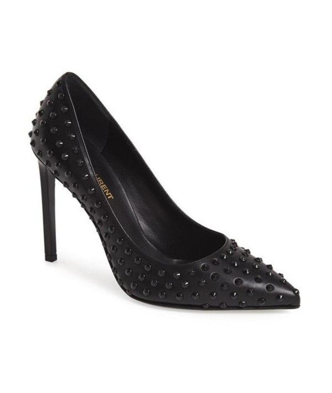 SAINT LAURENT Черные кожаные туфли, фото 6