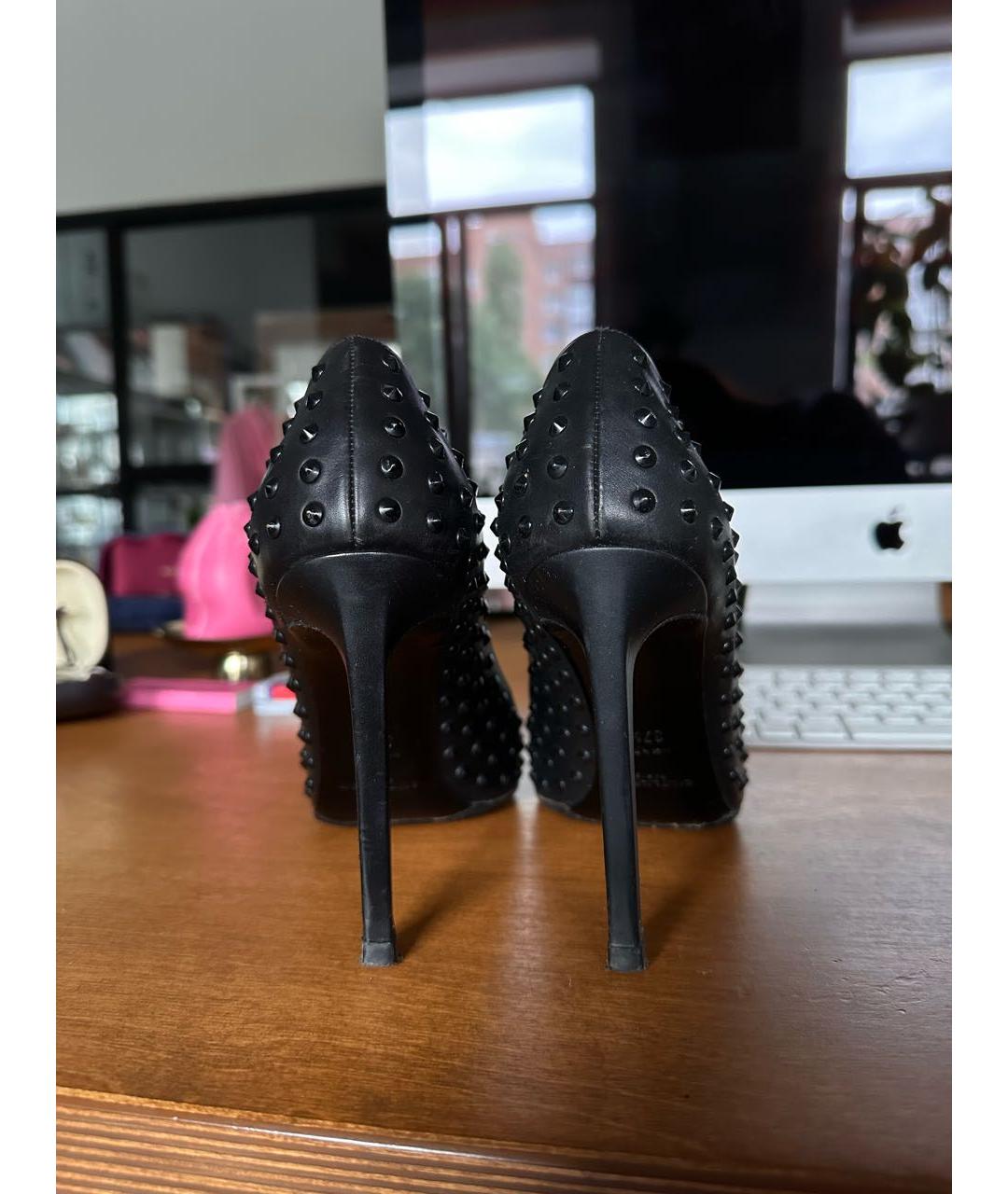 SAINT LAURENT Черные кожаные туфли, фото 4