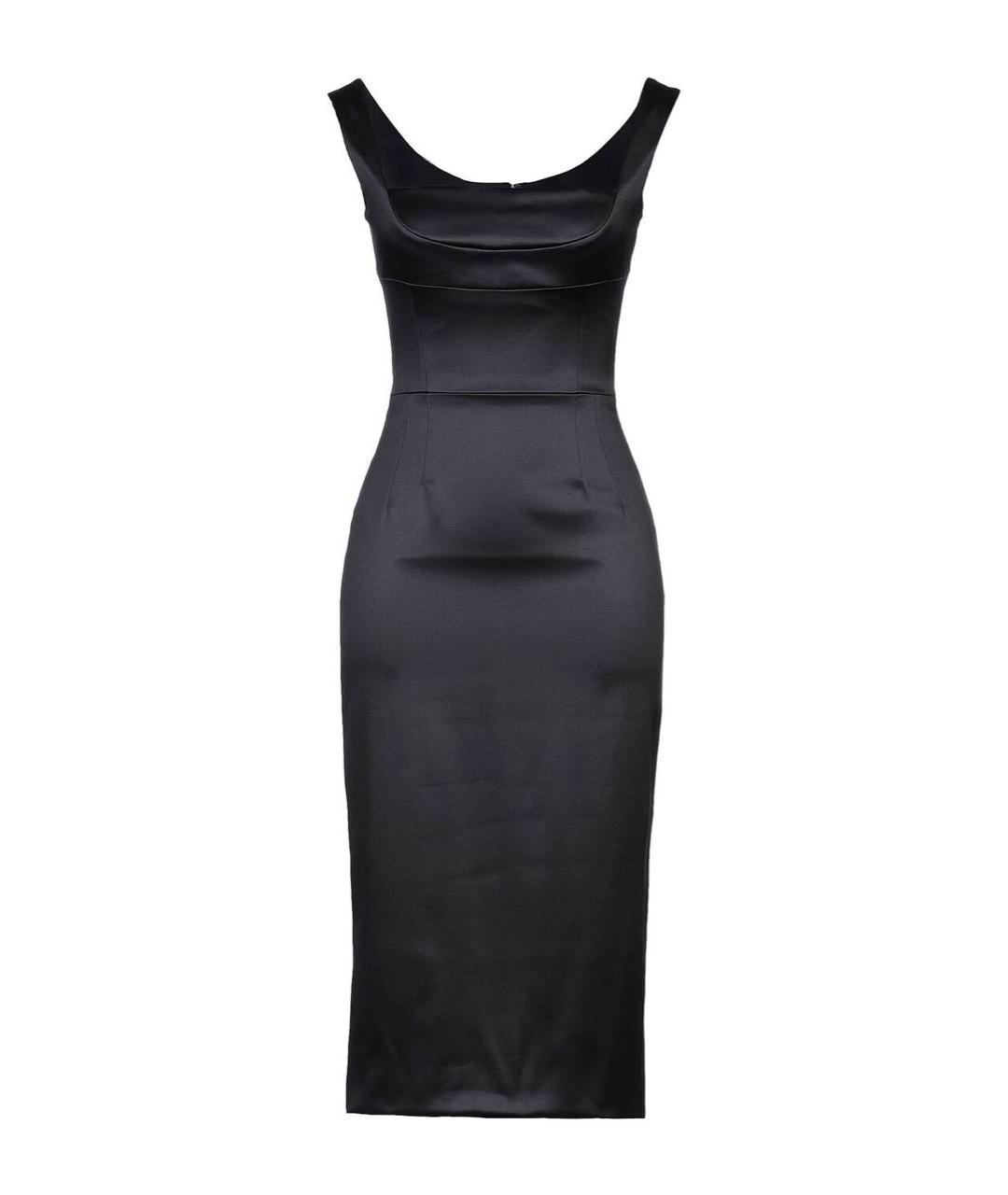DOLCE&GABBANA Черное шелковое коктейльное платье, фото 5