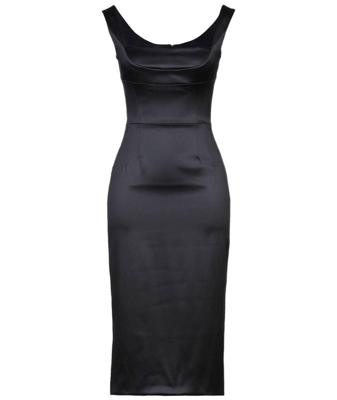 DOLCE&GABBANA Черное шелковое коктейльное платье, фото 1