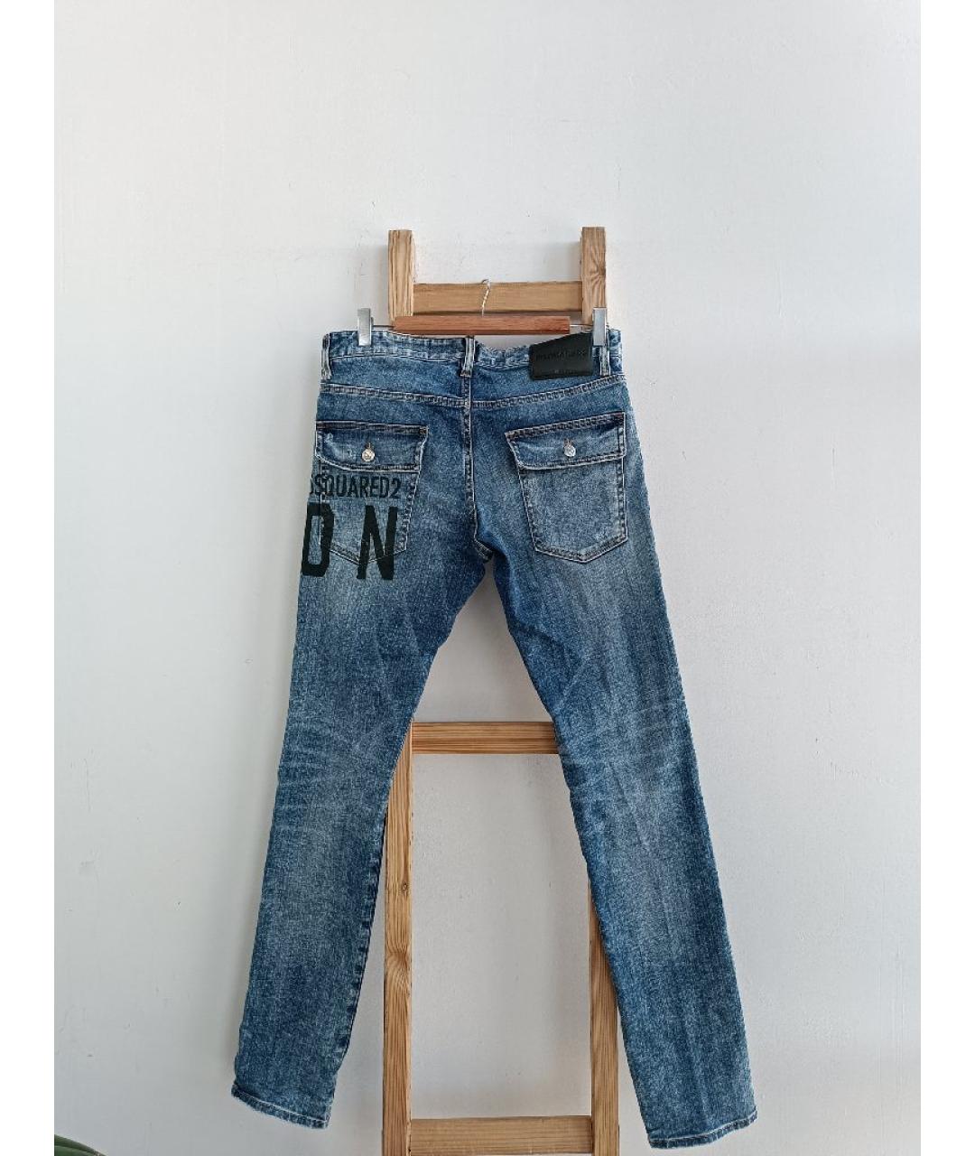 DSQUARED2 Голубые хлопковые джинсы скинни, фото 2
