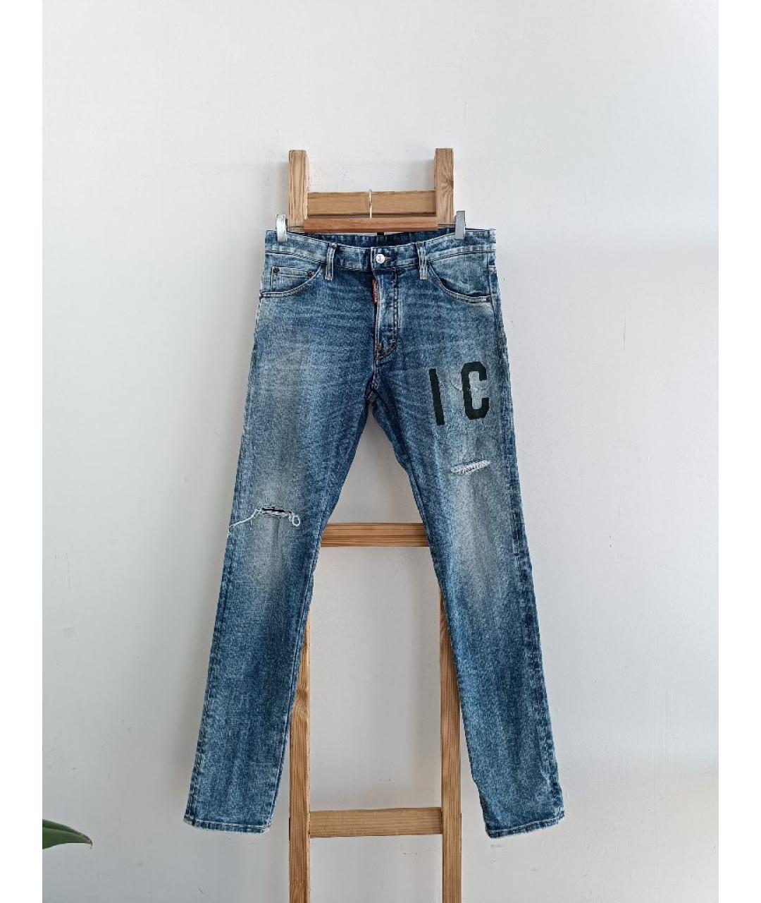 DSQUARED2 Голубые хлопковые джинсы скинни, фото 5