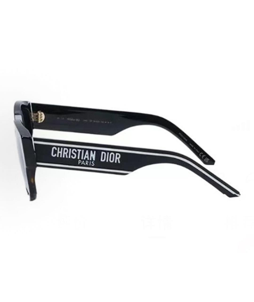 CHRISTIAN DIOR Черные пластиковые солнцезащитные очки, фото 3