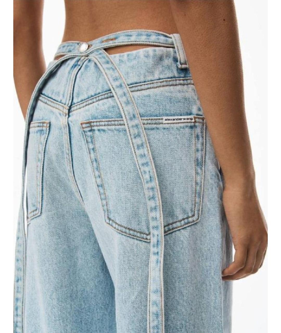 ALEXANDER WANG Голубые хлопковые прямые джинсы, фото 4