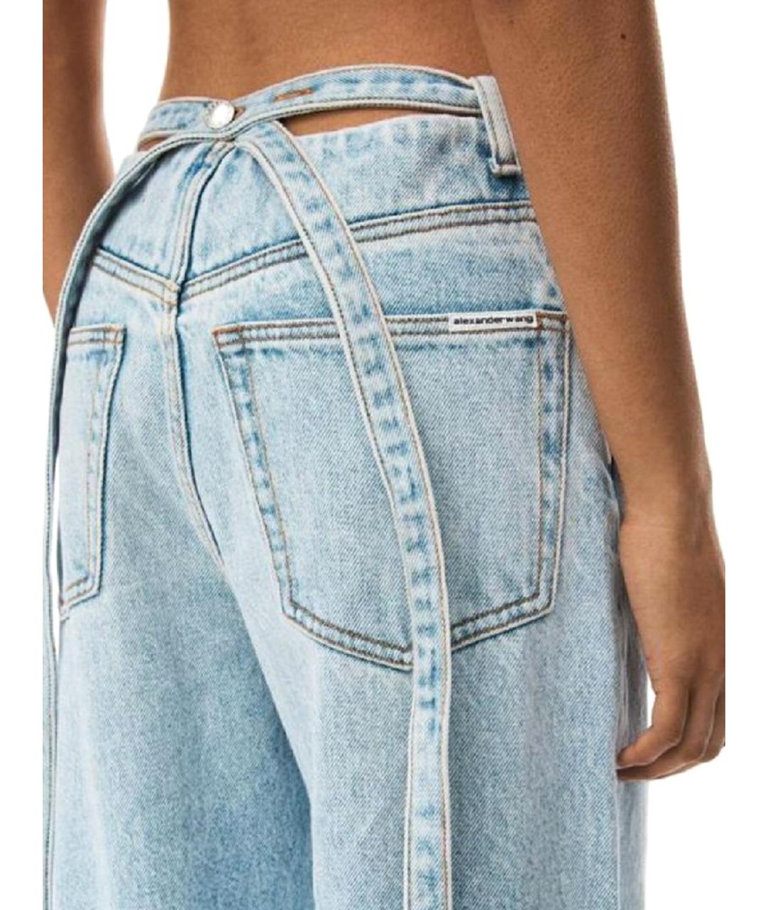 ALEXANDER WANG Голубые хлопковые прямые джинсы, фото 8