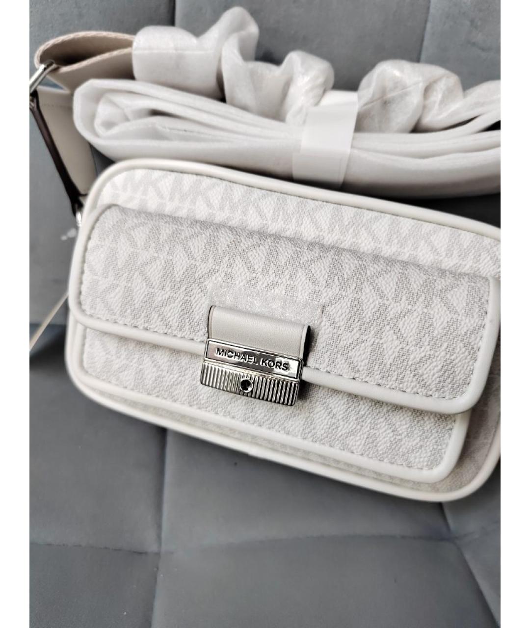 MICHAEL KORS Белая сумка через плечо из искусственной кожи, фото 5