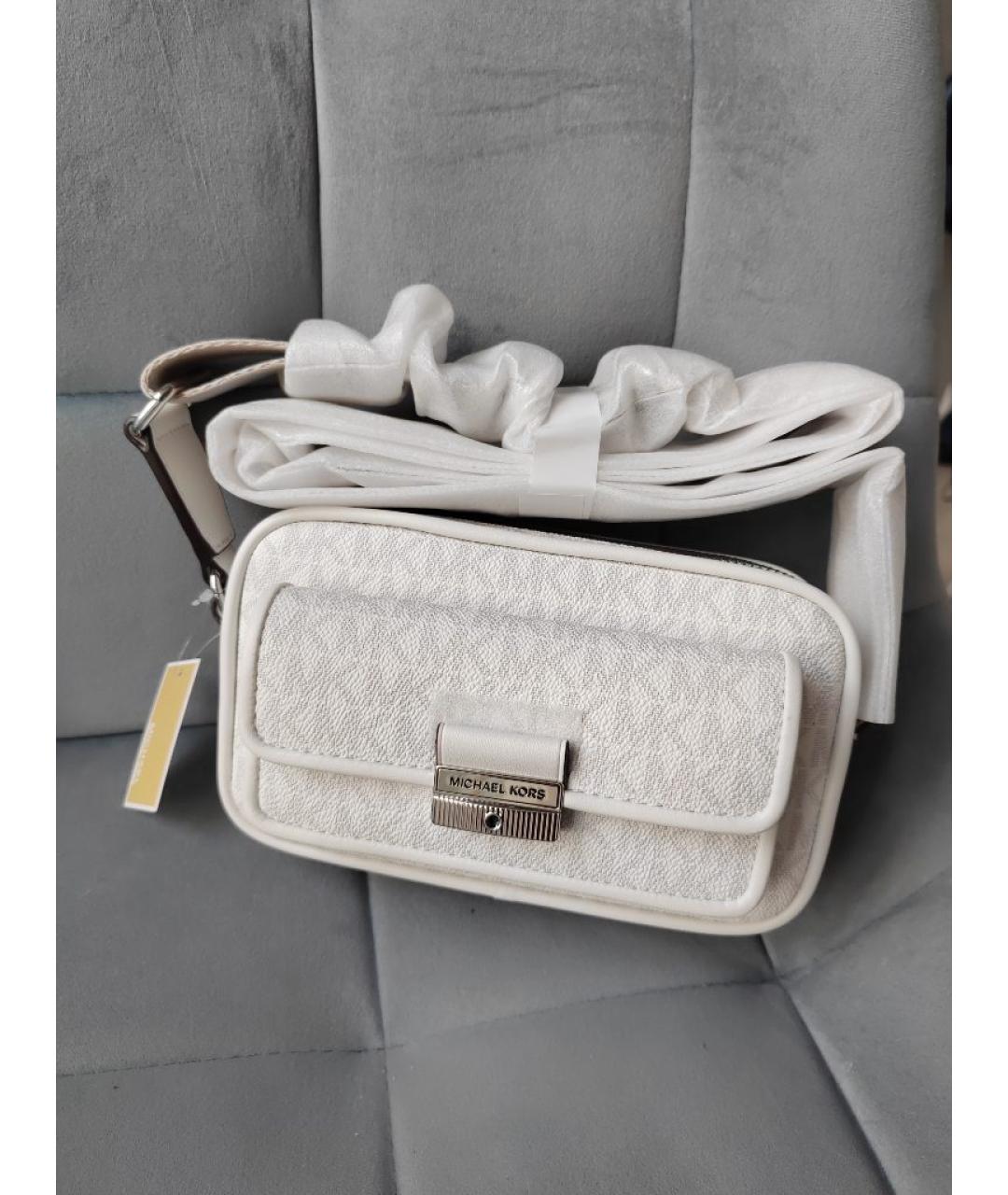 MICHAEL KORS Белая сумка через плечо из искусственной кожи, фото 4