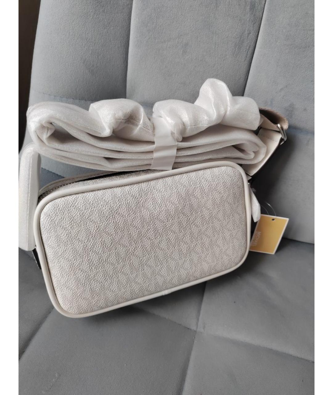 MICHAEL KORS Белая сумка через плечо из искусственной кожи, фото 6