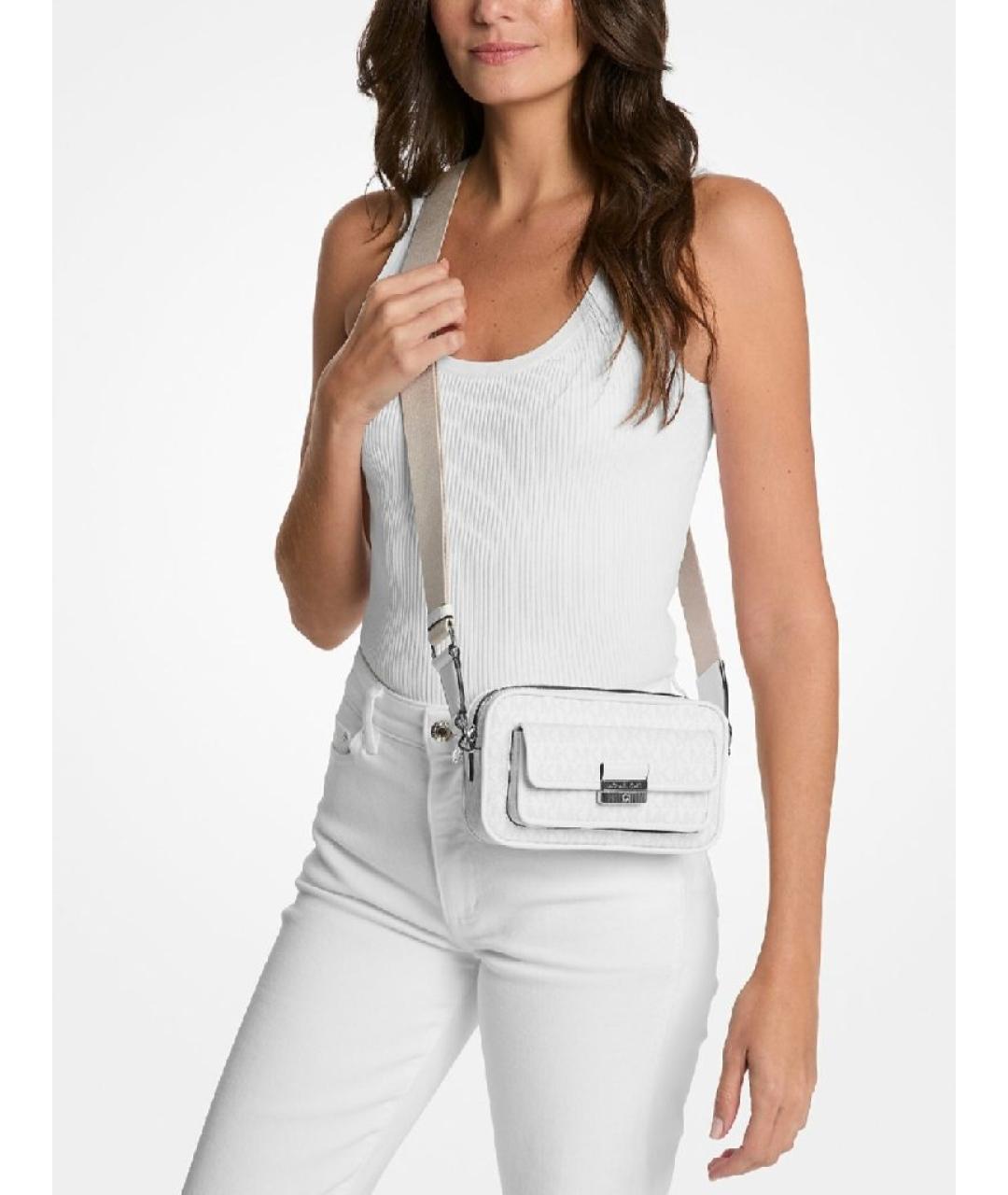 MICHAEL KORS Белая сумка через плечо из искусственной кожи, фото 3