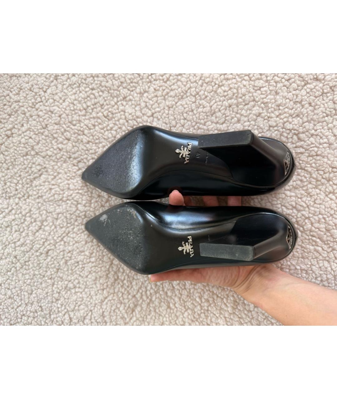PRADA Черные кожаные туфли, фото 8