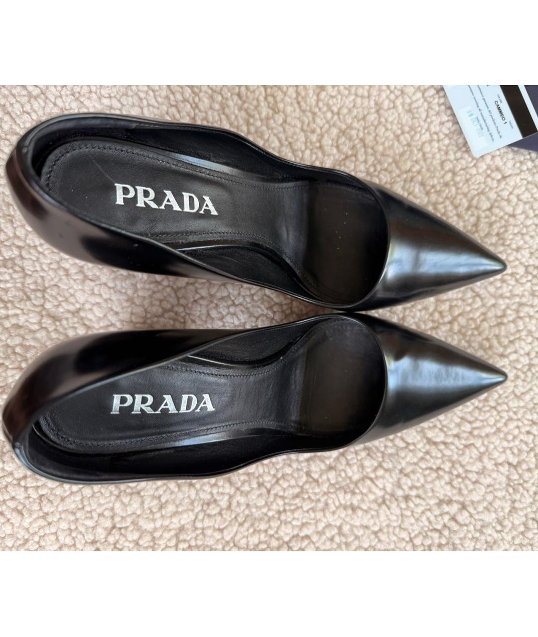PRADA Черные кожаные туфли, фото 3
