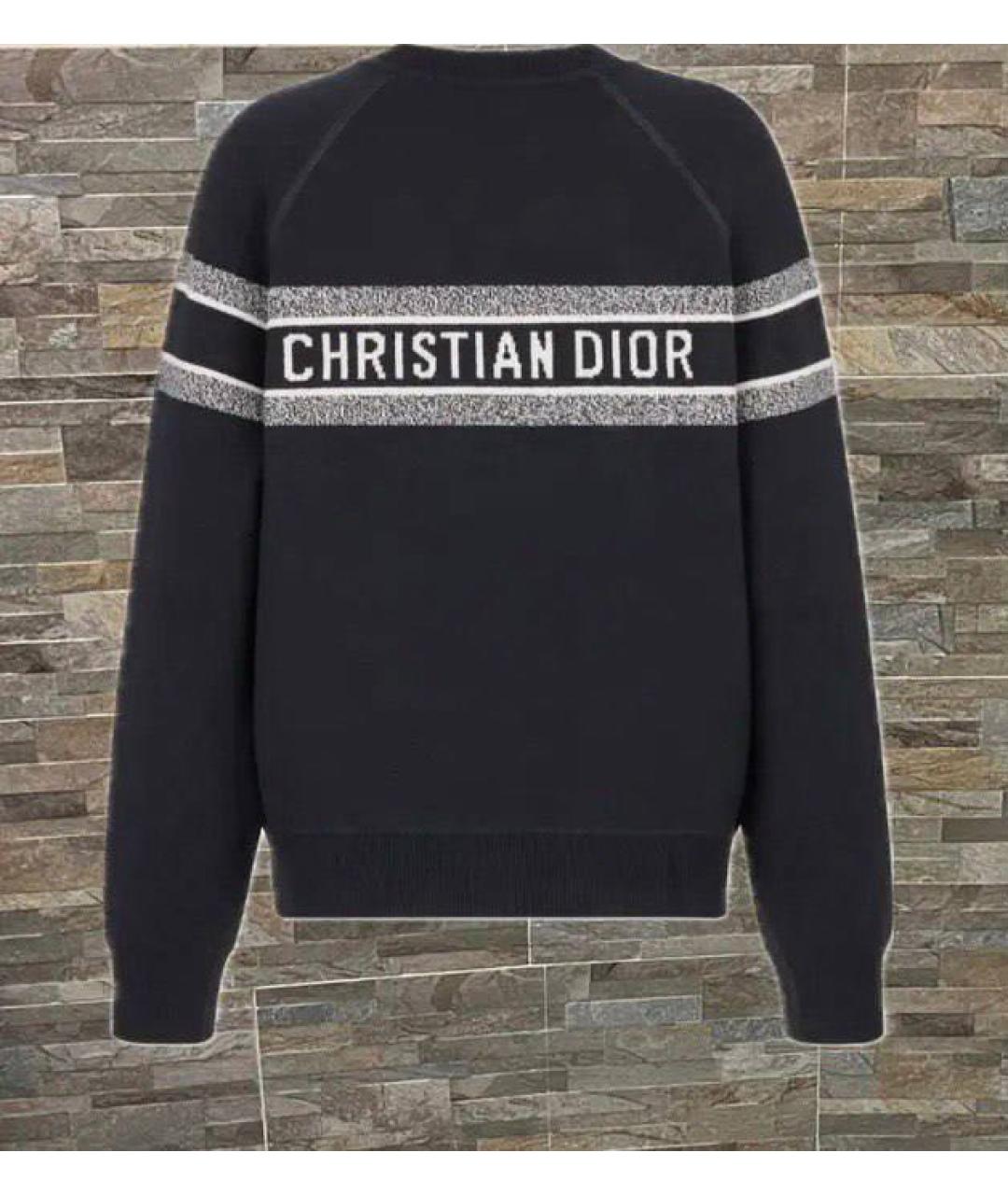 CHRISTIAN DIOR Темно-синий кашемировый джемпер / свитер, фото 3