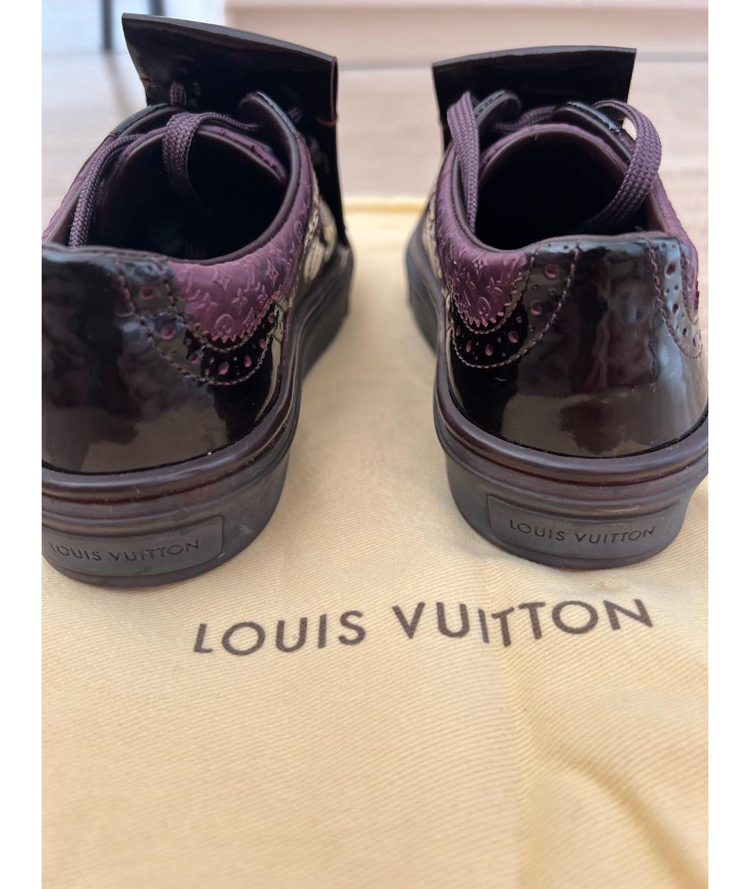 LOUIS VUITTON Бордовые лоферы/мокасины из лакированной кожи, фото 4