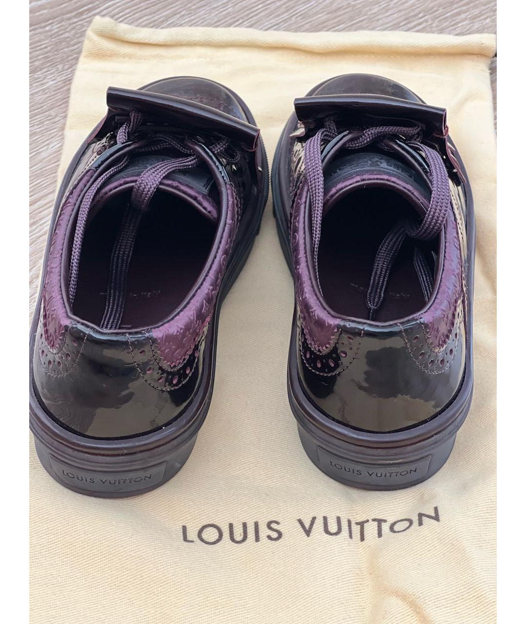 LOUIS VUITTON Бордовые лоферы/мокасины из лакированной кожи, фото 3