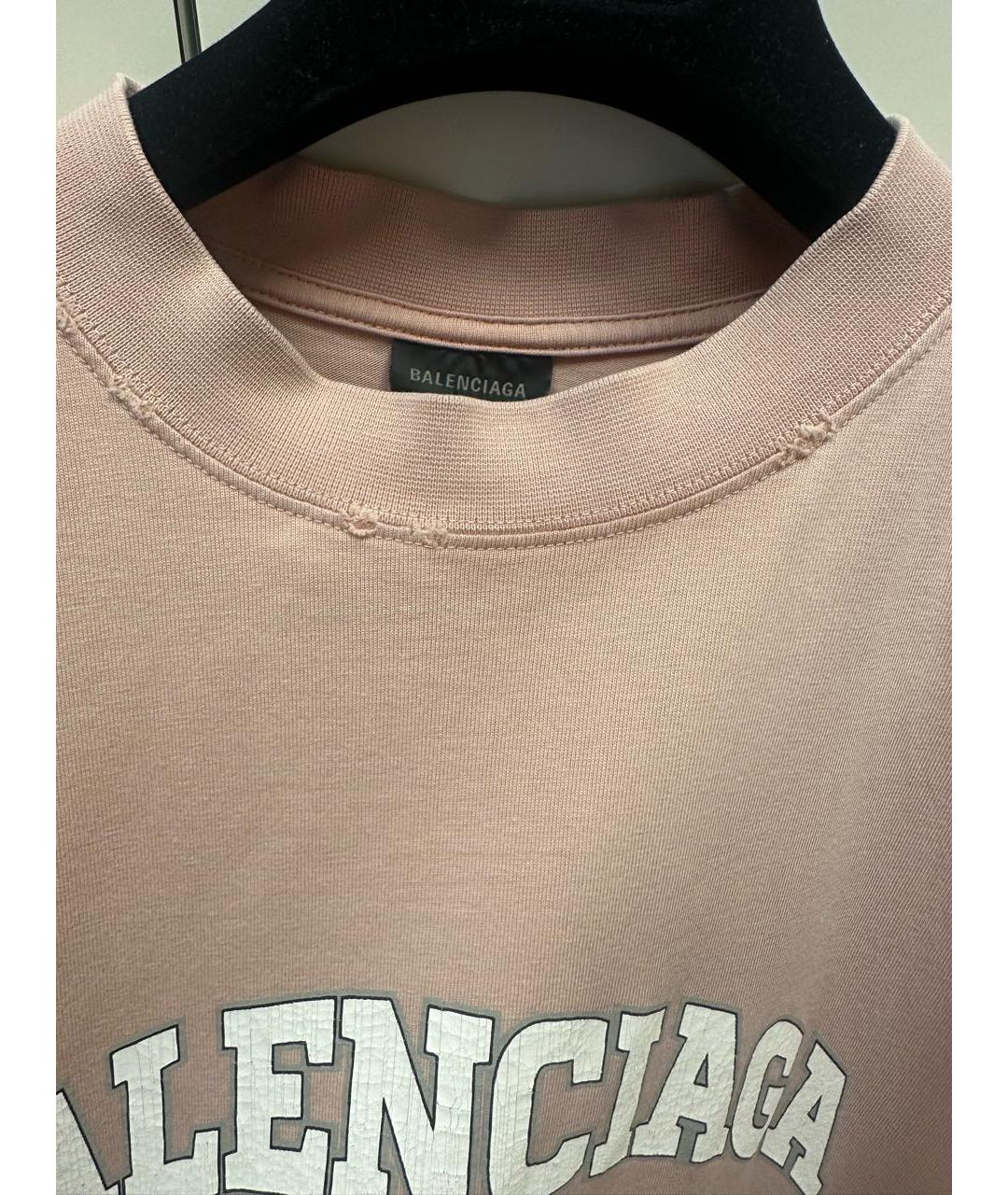 BALENCIAGA Бежевая хлопковая футболка, фото 4