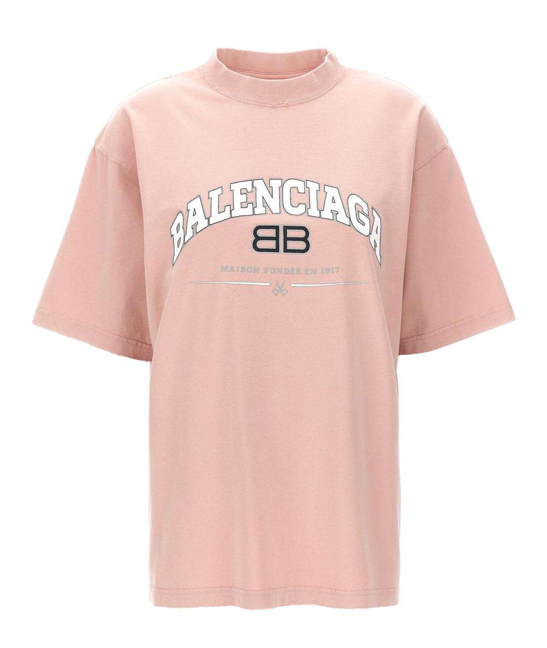 BALENCIAGA Бежевая хлопковая футболка, фото 1