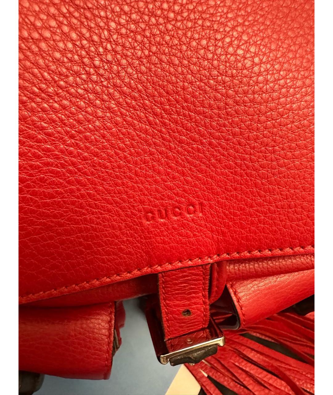 GUCCI Красный кожаный рюкзак, фото 3