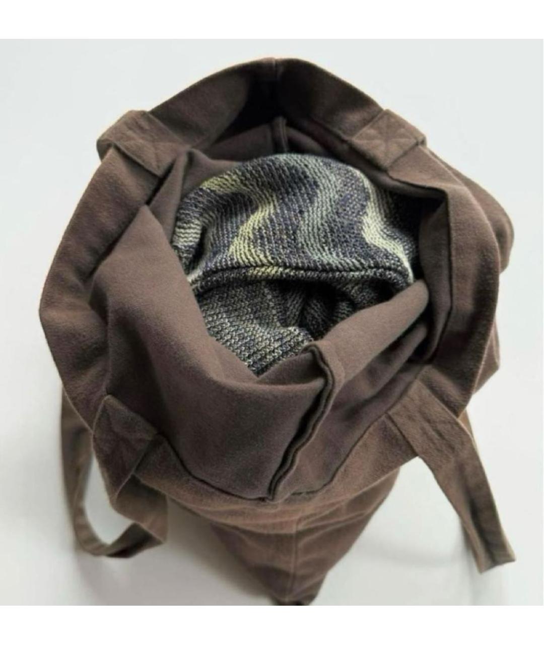 RICK OWENS DRKSHDW Коричневая хлопковая сумка тоут, фото 3