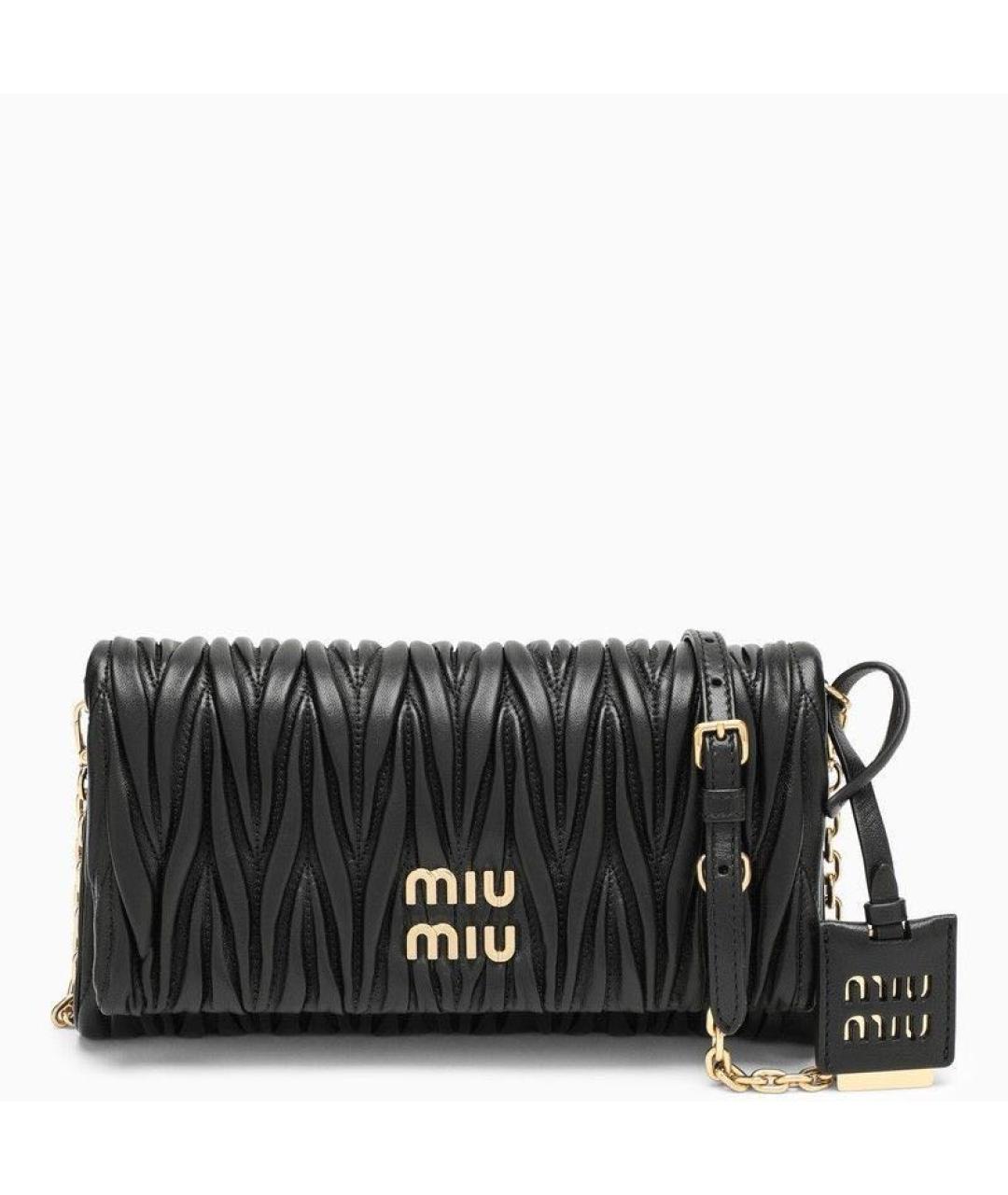 MIU MIU Черная кожаная сумка через плечо, фото 9