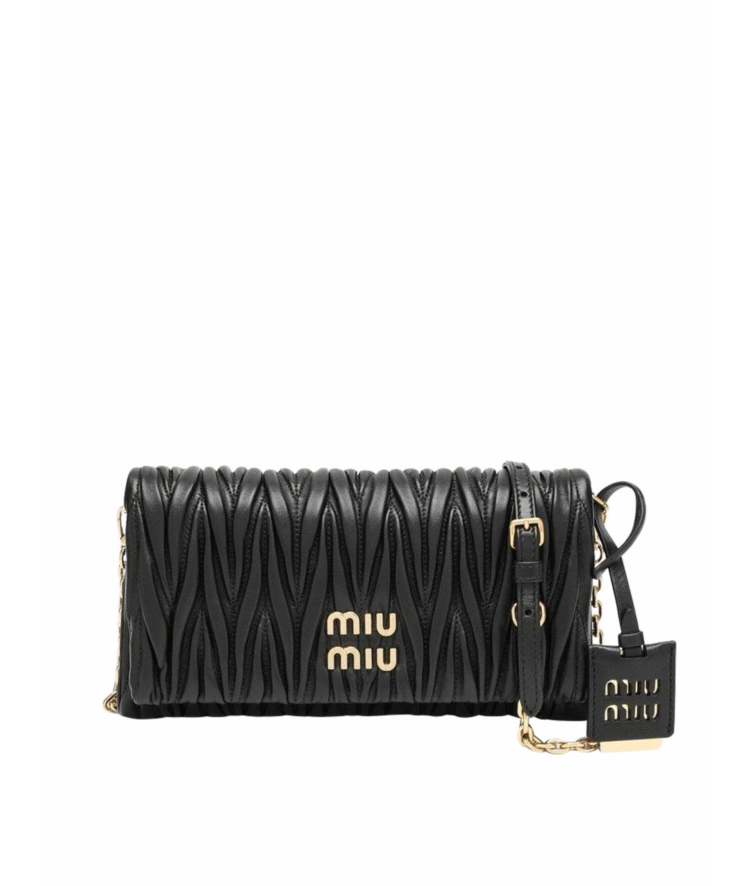 MIU MIU Черная кожаная сумка через плечо, фото 1