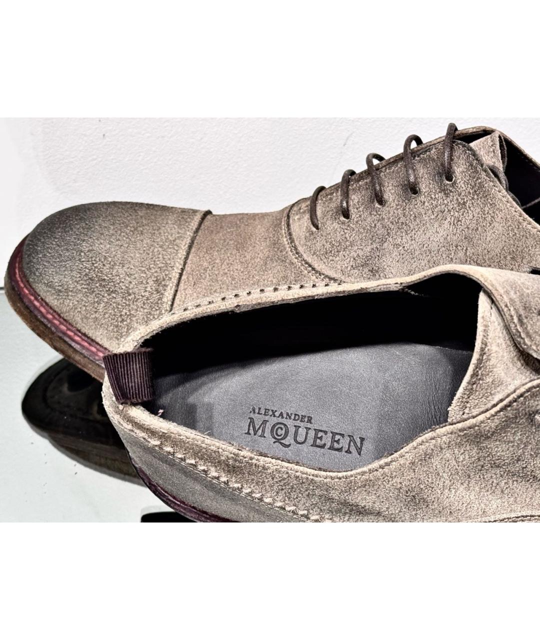 ALEXANDER MCQUEEN Бежевые нубуковые туфли, фото 7