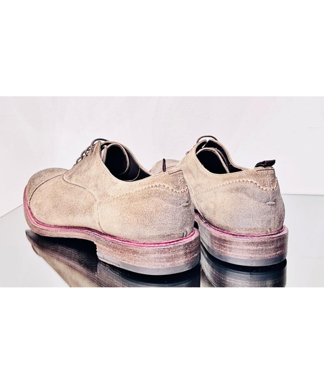ALEXANDER MCQUEEN Бежевые нубуковые туфли, фото 4