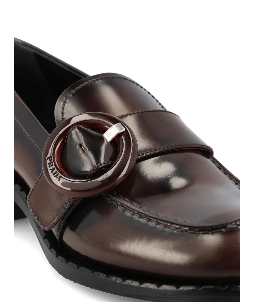 PRADA Коричневые кожаные мокасины, фото 3