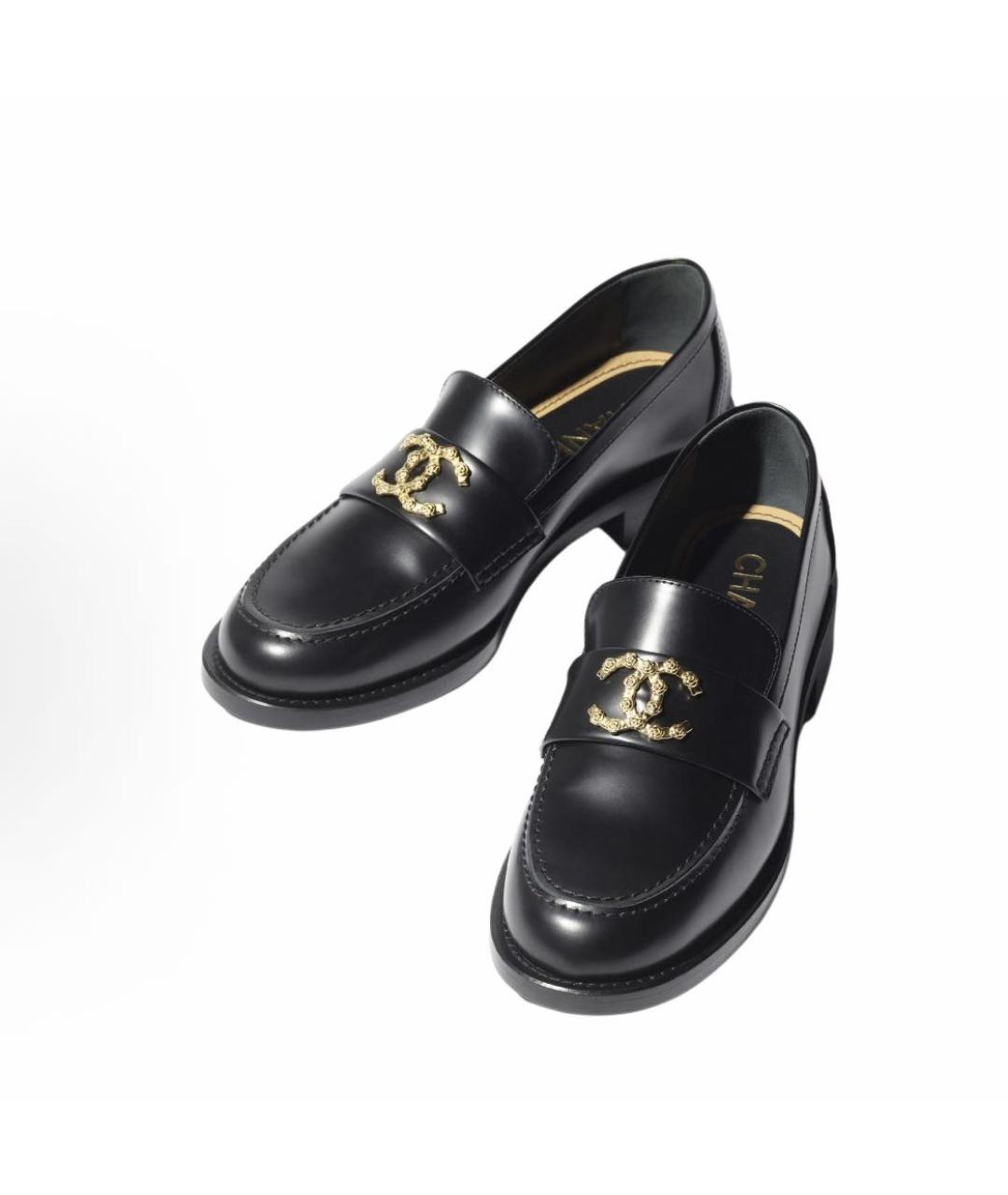 CHANEL Черные кожаные лоферы, фото 2