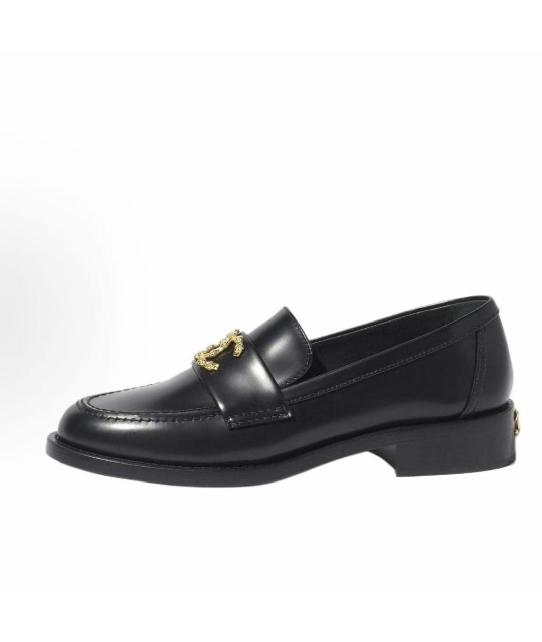 CHANEL Черные кожаные лоферы, фото 3