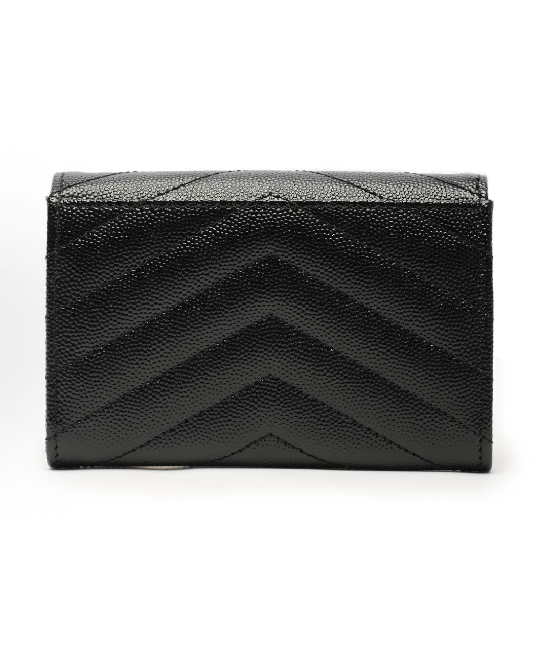 SAINT LAURENT Черный кожаный кошелек, фото 3